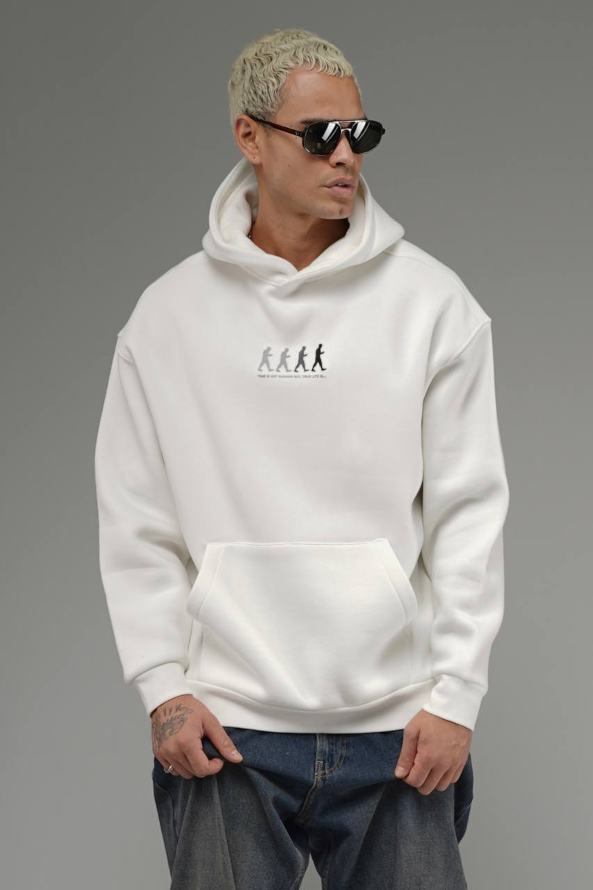 هودی مردانه ترک سفید تو کرکی