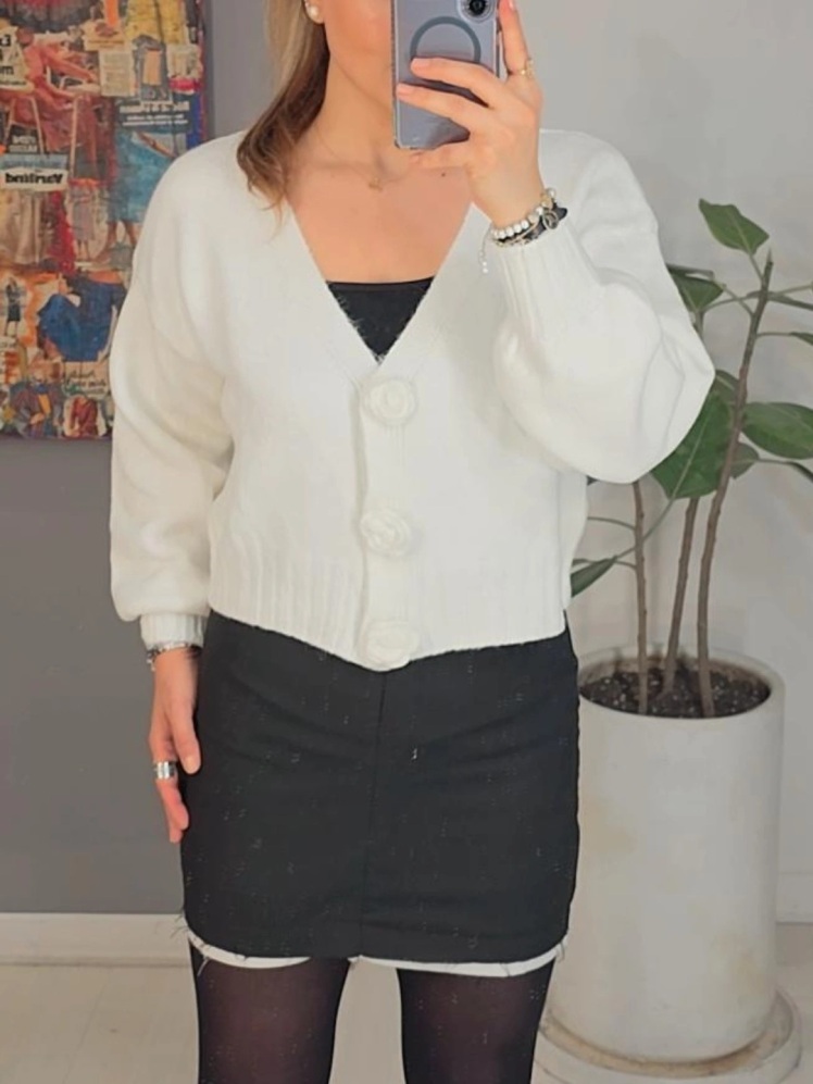 ژاکت بافت فیری سایز رنگ ذغالی