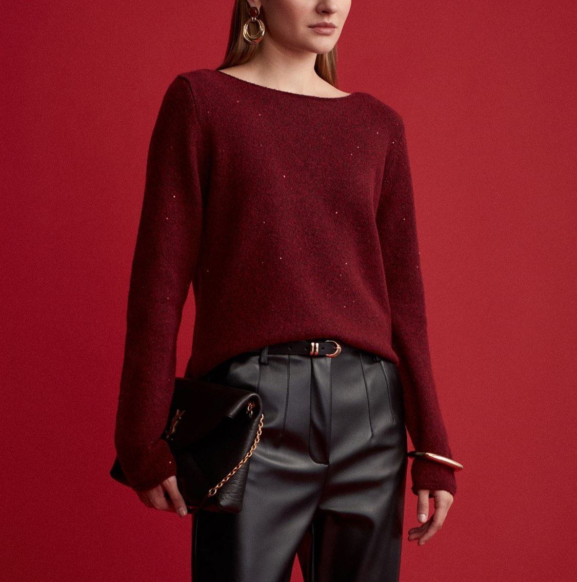  بلوز بافت بسیار ظریف زرشکی شاینی 