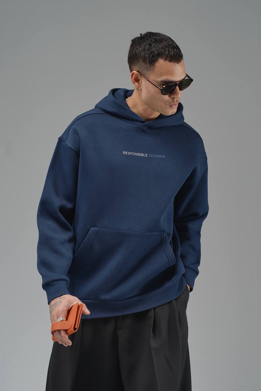  هودی سورمه ای ساده مردانه ترک تو کرکی 