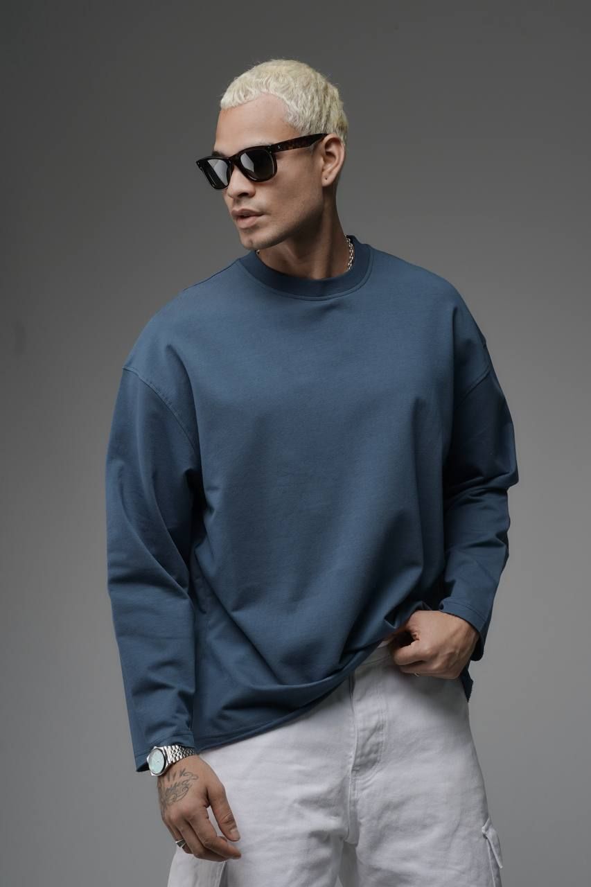  تیشرت یقه گرد مردانه ترک رنگ سورمه ای 