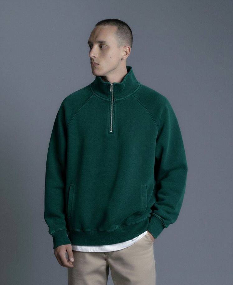 نیم زیپ مردانه سبز ترک